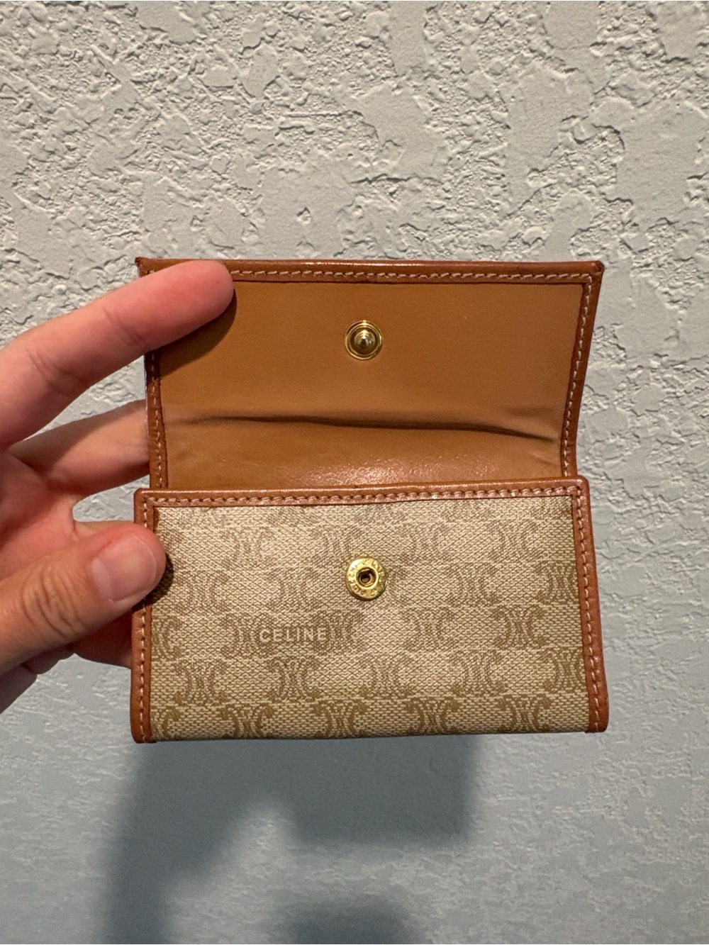 Celine Beige Canvas & Brown Leather Key Card Holder - Picture 11 of 13